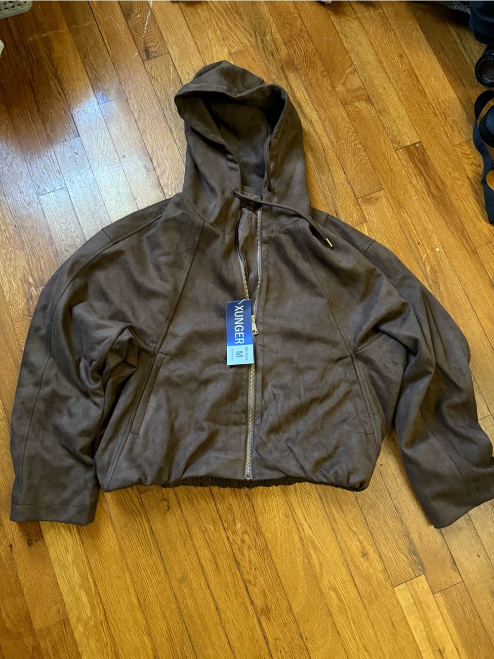 Women’s Cropped Brown Hooded Jacket